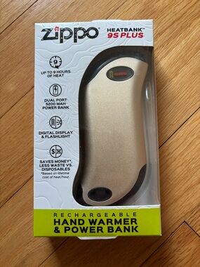 Zippo Heatbank 9S Plus Rechargeable Hand Warmer & Power Bank - Gold